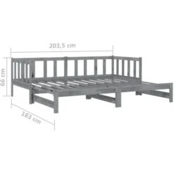 Pull-out Day Bed Grey Solid Pinewood 2x VidaXL 9 Pull-out Day Bed Grey Solid Pinewood 2x VidaXL -Children Furniture Store 47296084 3