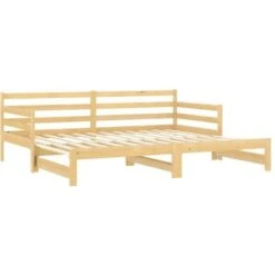 Pull-out Day Bed Solid Pinewood 2x VidaXL -Children Furniture Store 47747381 5