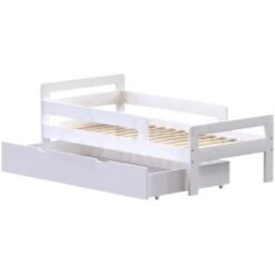 Taurus Solid Wood Toddler Bed With Underbed Drawer Storage, White, 140 X 70 Cm -Children Furniture Store 49193919 5