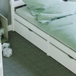 Libra 3ft Single Solid Wood Bed, 190 X 90 Cm & 2pc Underbed Drawers, White -Children Furniture Store 49193970 4