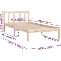 Bed Frame Solid Pinewood 90x200 Cm VidaXL -Children Furniture Store 49809137 3