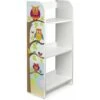 White Wooden Bookcase - 3 Shelves - Owls