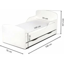 Wooden Bed For Children With A 140/70 Mattres. Unicorn UV Print. -Children Furniture Store 51194638 3