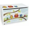 Large Wheeled Wooden Toy Box For With Stool Seat - Owls -Children Furniture Store 51194641 1