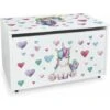 Large Wheeled Wooden Toy Box For With Stool Seat - Unicorn 2 Large Wheeled Wooden Toy Box For With Stool Seat - Unicorn -Children Furniture Store 51194642 1