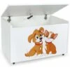 Large Wheeled Wooden Toy Box For With Stool Seat - Cat And Dog 2 Large Wheeled Wooden Toy Box For With Stool Seat - Cat And Dog -Children Furniture Store 51194659 1