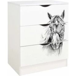 White Chest Of Drawers - ROMA - Horse