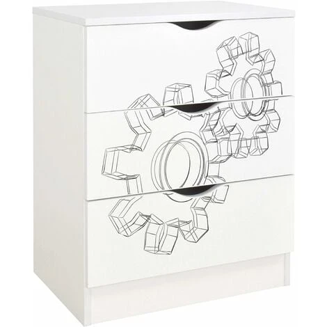 White Chest Of Drawers - ROMA - Machinery 4 White Chest Of Drawers - ROMA - Machinery - Image 2