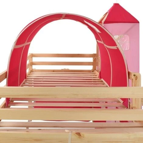 Topdeal Children's Loft Bed Frame With Slide & Ladder Pinewood 97x208 Cm VDTD23798 5 Topdeal Children's Loft Bed Frame With Slide & Ladder Pinewood 97x208 Cm VDTD23798 - Image 4