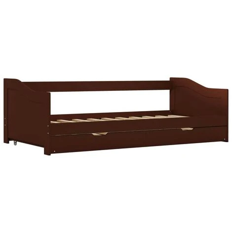 Topdeal Pull-out Sofa Bed Frame Dark Brown Pinewood 90x200 Cm VDTD24042 6 Topdeal Pull-out Sofa Bed Frame Dark Brown Pinewood 90x200 Cm VDTD24042 - Image 4
