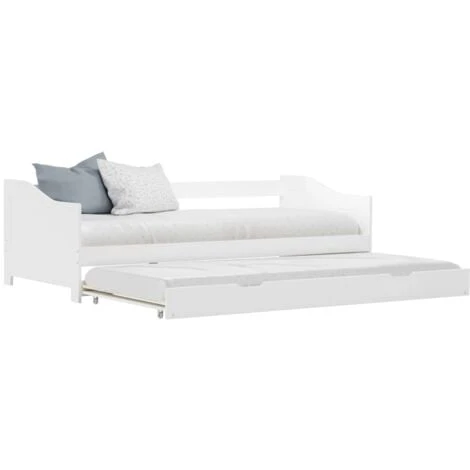 Topdeal Pull-out Sofa Bed Frame White Pinewood 90x200 Cm VDTD24039 3 Topdeal Pull-out Sofa Bed Frame White Pinewood 90x200 Cm VDTD24039