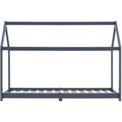 Topdeal Kids Bed Frame Grey Solid Pine Wood 70x140 Cm VDTD24206 9 Topdeal Kids Bed Frame Grey Solid Pine Wood 70x140 Cm VDTD24206 -Children Furniture Store 51867417 3