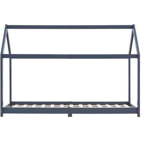 Topdeal Kids Bed Frame Grey Solid Pine Wood 70x140 Cm VDTD24206 5 Topdeal Kids Bed Frame Grey Solid Pine Wood 70x140 Cm VDTD24206 - Image 3