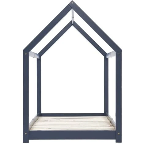 Topdeal Kids Bed Frame Grey Solid Pine Wood 70x140 Cm VDTD24206 6 Topdeal Kids Bed Frame Grey Solid Pine Wood 70x140 Cm VDTD24206 - Image 4