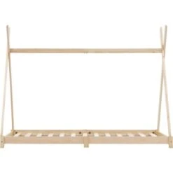 Topdeal Kids Bed Frame Solid Pine Wood 70x140 Cm VDTD24209 -Children Furniture Store 51867448 3