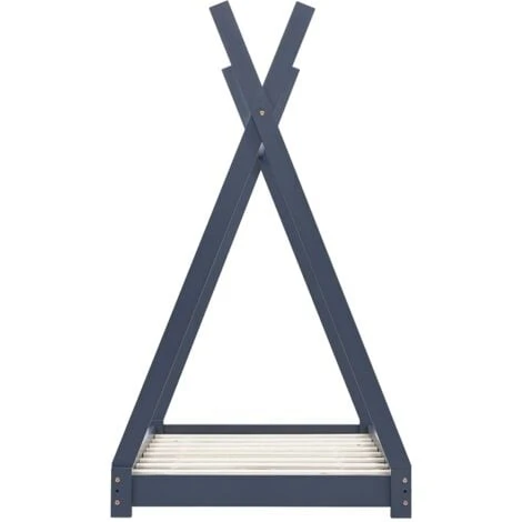 Topdeal Kids Bed Frame Grey Solid Pine Wood 70x140 Cm VDTD24215 6 Topdeal Kids Bed Frame Grey Solid Pine Wood 70x140 Cm VDTD24215 - Image 4