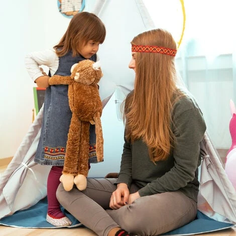 Relaxdays Teepee Play Tent, Children’s Playhouse Wigwam, For Indoor And Outdoor Use, Age 3 And Up, HxWxD: 155 X 125 X 125 Cm, Grey 7 Relaxdays Teepee Play Tent, Children’s Playhouse Wigwam, For Indoor And Outdoor Use, Age 3 And Up, HxWxD: 155 X 125 X 125 Cm, Grey - Image 5
