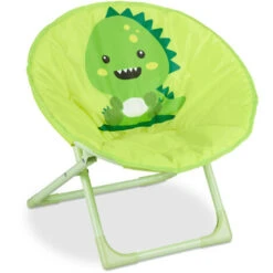 Children Furniture Store 13 Relaxdays Moon Chair Kids, Foldable, Indoor, Camping Seat For Boys & Girls, HxWxD 48 X 51 X 48 Cm, Monster, Yellow