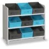 Storage Combination With 9 Boxes For Kids Toy, 65x30x59.5cm - Camille - Grey And Blue 1 Storage Combination With 9 Boxes For Kids Toy, 65x30x59.5cm - Camille - Grey And Blue -Children Furniture Store 54334444 1