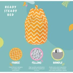 Ready Steady Bed Children's Kids Indoor Living Room Bean Bag Chair (Zigzag) -Children Furniture Store 54385338 3
