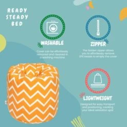 Ready Steady Bed Children's Kids Indoor Living Room Bean Bag Chair (Zigzag) -Children Furniture Store 54385338 5