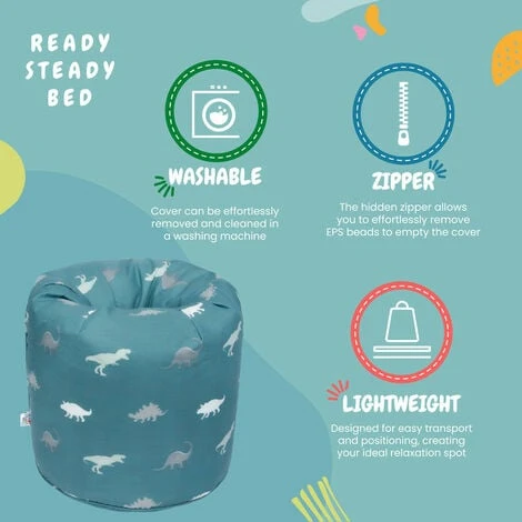 Ready Steady Bed Children's Kids Indoor Living Room Bean Bag Chair (Rex) 6 Ready Steady Bed Children's Kids Indoor Living Room Bean Bag Chair (Rex) - Image 4