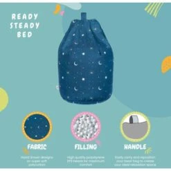 Ready Steady Bed Children's Kids Indoor Living Room Bean Bag Chair (Moonlight) -Children Furniture Store 54385341 3