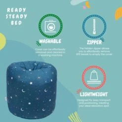 Ready Steady Bed Children's Kids Indoor Living Room Bean Bag Chair (Moonlight) -Children Furniture Store 54385341 4