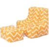 Ready Steady Bed Kids Armchair Comfy Bean Bag Chair With Footstool (Zigzag) -Children Furniture Store 54385805 1