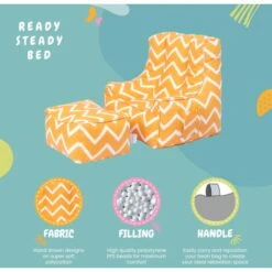 Ready Steady Bed Kids Armchair Comfy Bean Bag Chair With Footstool (Zigzag) 9 Ready Steady Bed Kids Armchair Comfy Bean Bag Chair With Footstool (Zigzag) -Children Furniture Store 54385805 3
