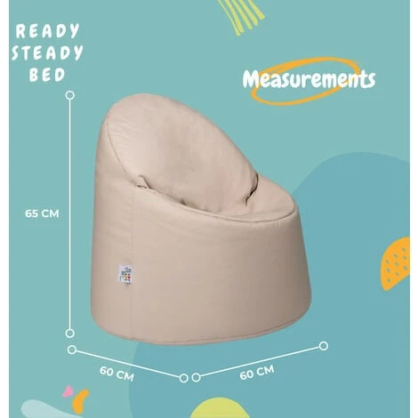 Ready Steady Bed Outdoor Kids Bean Bag Chair Indoor Comfy Seat Child's Ergonomic Durable Comfort, Stone 4 Ready Steady Bed Outdoor Kids Bean Bag Chair Indoor Comfy Seat Child's Ergonomic Durable Comfort, Stone - Image 2