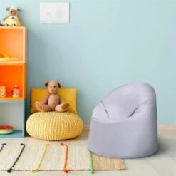 Ready Steady Bed Outdoor Kids Bean Bag Chair Indoor Comfy Seat Child's Ergonomic Durable Comfort, Silver -Children Furniture Store 54386357 4