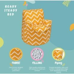 Ready Steady Bed Childrens Character Filled Beanbag Kids Bean Bag Chair Seat Bedroom Play TV Room, Zigzag -Children Furniture Store 54386501 3