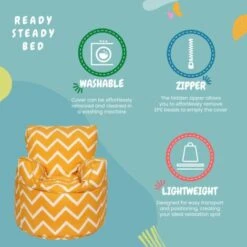 Ready Steady Bed Childrens Character Filled Beanbag Kids Bean Bag Chair Seat Bedroom Play TV Room, Zigzag -Children Furniture Store 54386501 5