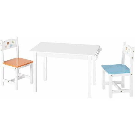 GIZCAM 3PCS Kids Table & Chair Set Children Wooden Furniture Toddler Drawing Desk 3 GIZCAM 3PCS Kids Table & Chair Set Children Wooden Furniture Toddler Drawing Desk