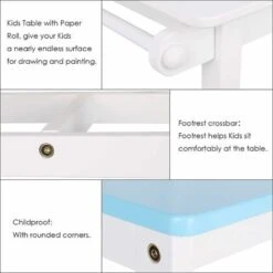 GIZCAM 3PCS Kids Table & Chair Set Children Wooden Furniture Toddler Drawing Desk 10 GIZCAM 3PCS Kids Table & Chair Set Children Wooden Furniture Toddler Drawing Desk -Children Furniture Store 54458818 4