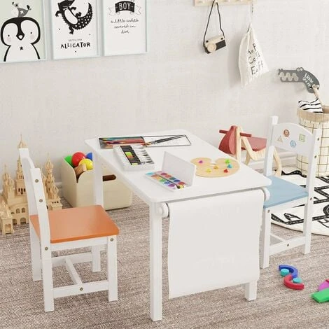 GIZCAM 3PCS Kids Table & Chair Set Children Wooden Furniture Toddler Drawing Desk 7 GIZCAM 3PCS Kids Table & Chair Set Children Wooden Furniture Toddler Drawing Desk - Image 5