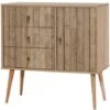 City Sideboard Cabinet Cupboard Storage Furniture Drawers & Doors Natural