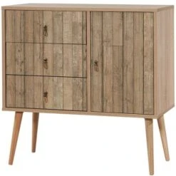 City Sideboard Cabinet Cupboard Storage Furniture Drawers & Doors Natural