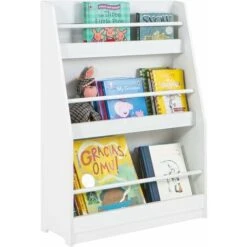 SoBuy Children Kids Bookcase Book Shelf Toy Shelf Storage Display Shelf Rack Organizer,KMB45-W