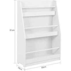 SoBuy Children Kids Bookcase Book Shelf Toy Shelf Storage Display Shelf Rack Organizer,KMB45-W -Children Furniture Store 55298479 4