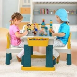 Plastic Chair With Curved Backrest, Perfect Addition To Children's Activity Table For Building Blocks For Boys And Girls, Maximum Weight 100kg/220lb -Children Furniture Store 56639077 4