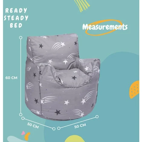 Ready Steady Bed Childrens Character Filled Beanbag Kids Bean Bag Chair Seat Bedroom Play TV Room, Shooting Stars 4 Ready Steady Bed Childrens Character Filled Beanbag Kids Bean Bag Chair Seat Bedroom Play TV Room, Shooting Stars - Image 2