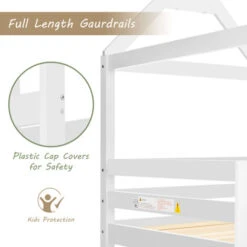 Bunk Beds For Childrens, Solid Wood Twin Sleeper For Kids 90 X 190 Cm White 9 Bunk Beds For Childrens, Solid Wood Twin Sleeper For Kids 90 X 190 Cm White -Children Furniture Store 57765828 3