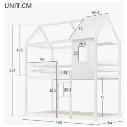 Bunk Beds For Childrens, Solid Wood Twin Sleeper For Kids 90 X 190 Cm White 11 Bunk Beds For Childrens, Solid Wood Twin Sleeper For Kids 90 X 190 Cm White -Children Furniture Store 57765828 5