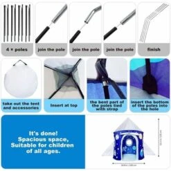 Interesting Foldable Space/Dinosaur Play Tent For Toddlers Kids - Ideal Indoor & Outdoor Gifts -Children Furniture Store 58243246 3