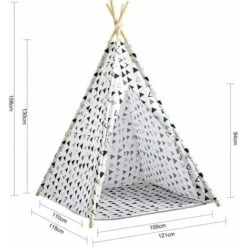 SoBuy Children Play Tent Playhouse Kids Teepee Tipi With Floor Mat,OSS03-A02 -Children Furniture Store 58370521 3
