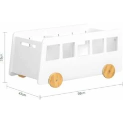 SoBuy Children Kids Bookcase Book Shelf Toy Shelf Storage Display Shelf Rack Bus Shaped Shelf,KMB41-W -Children Furniture Store 58370527 3