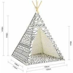 SoBuy Children Play Tent Playhouse Kids Teepee Tipi With Floor Mat,OSS03-A03 -Children Furniture Store 58370539 3