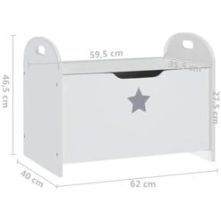 Children Storage Bench White 62x40x46.5 Cm MDF VidaXL 9 Children Storage Bench White 62x40x46.5 Cm MDF VidaXL -Children Furniture Store 58881115 3